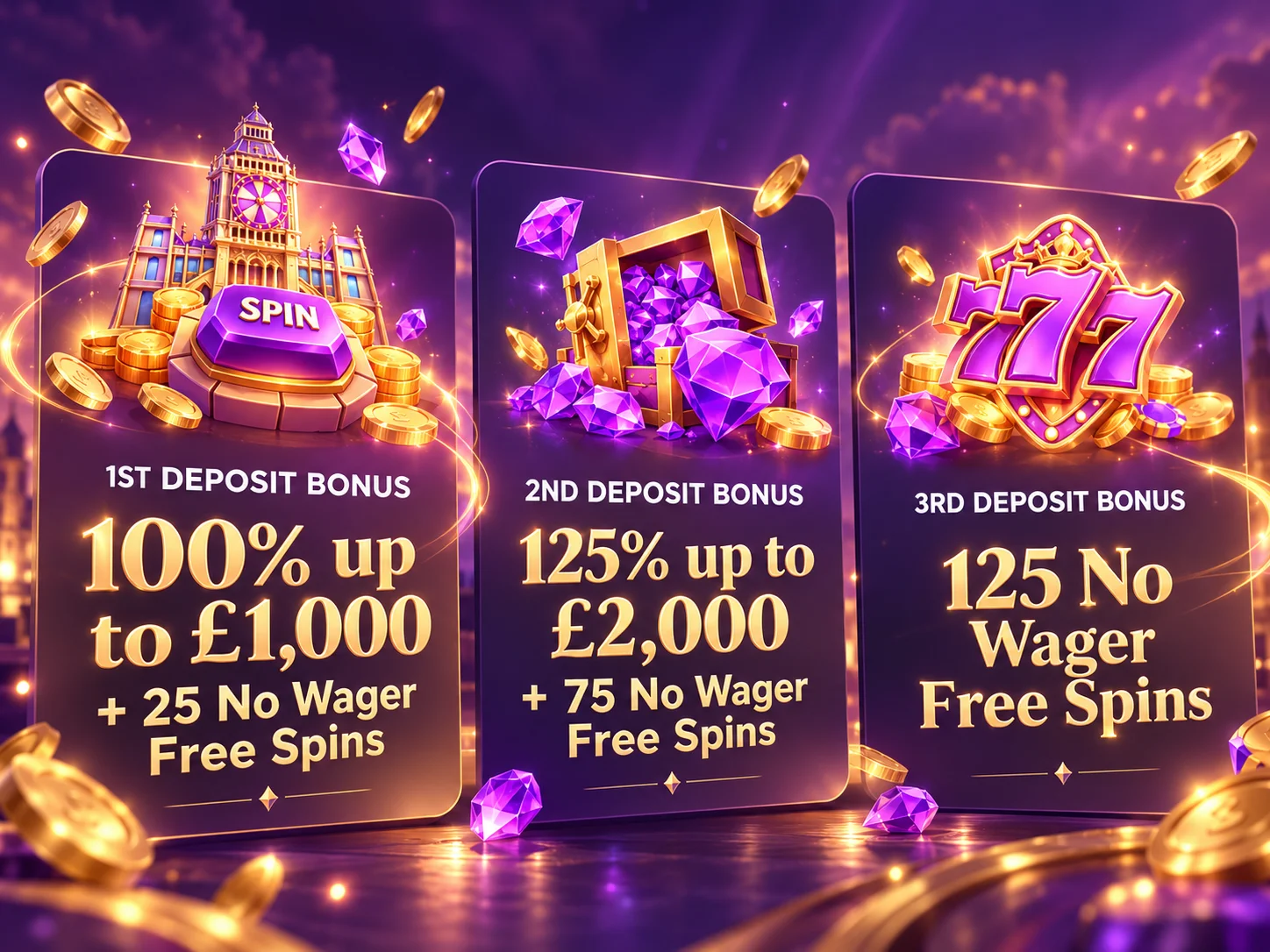 Welcome bonus tier featuring 100% deposit match up to £1,000
