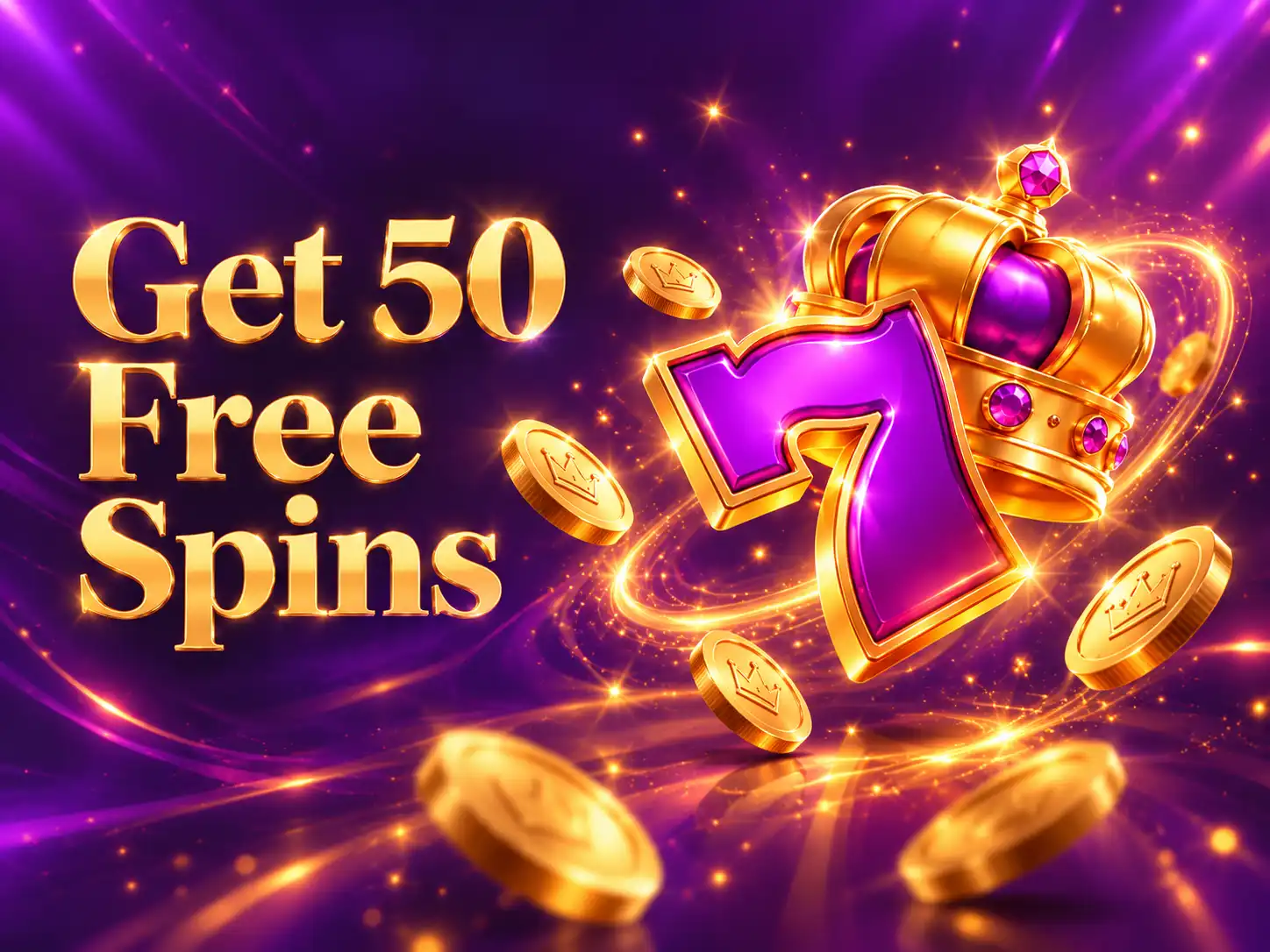 Promotional banner featuring lucky sevens and gold coins