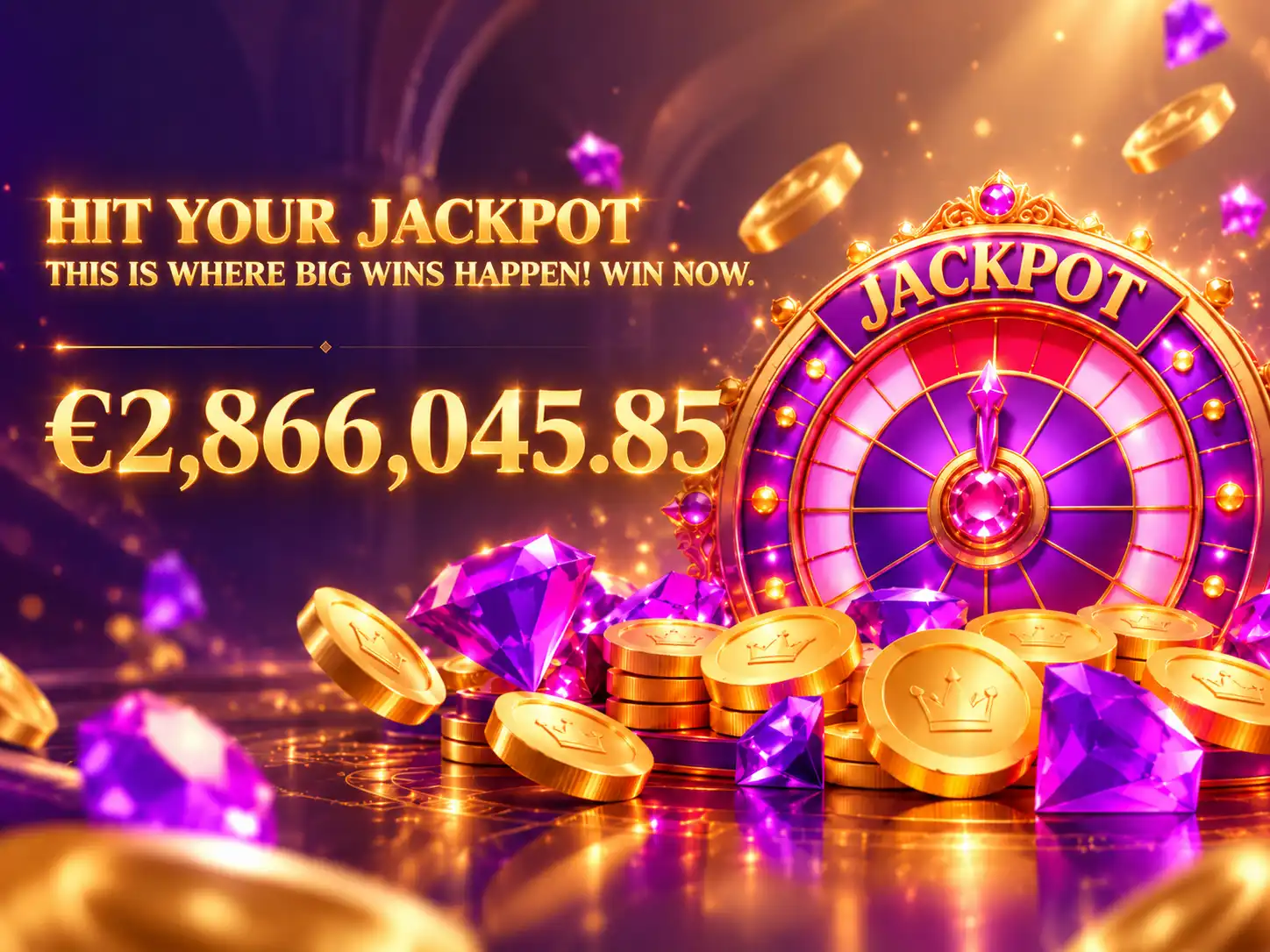 Live jackpot counter showing over two million euros